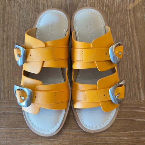NWOT bright mustard yellow rag & bone sandals 8M - Picture 3 of 10